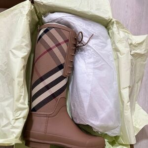 Burberry Plaid Knee-High Boots
